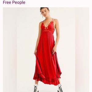 Red Free People Maxi Dress